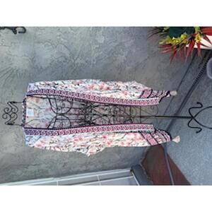 Knox Rose Kaftan, One Size Silk with Tassels